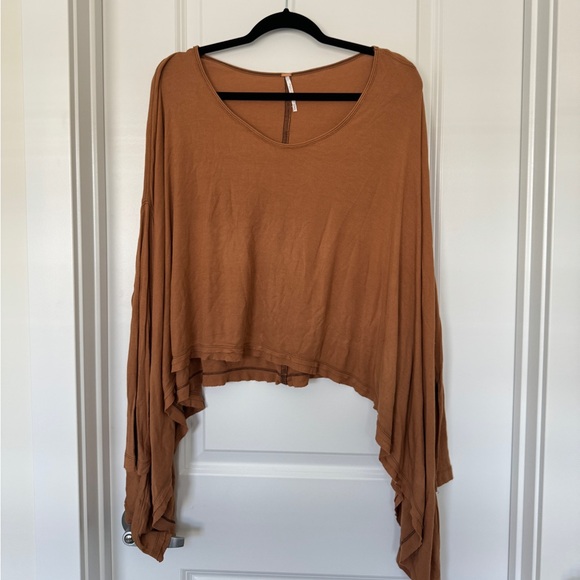 Free People We The Free January Sienna Tunic Long Bat Sleeve Top Burnt Orange - Picture 4 of 8